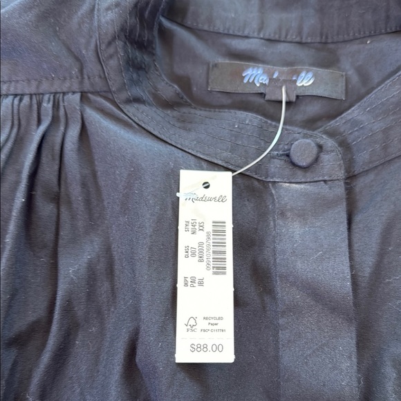 Madewell Poplin Shirred Button-Up Shirt Size XXS - Picture 10 of 13